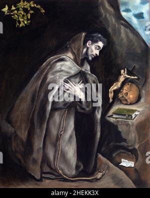 Saint Francis Kneeling in Meditation, El Greco, 1595-1600, Art ...