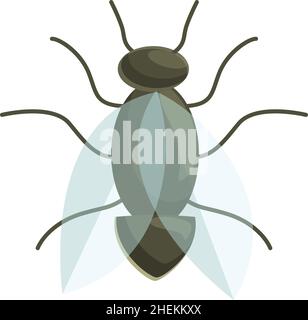 Fly icon cartoon vector. House bug. Housefly drosophila Stock Vector