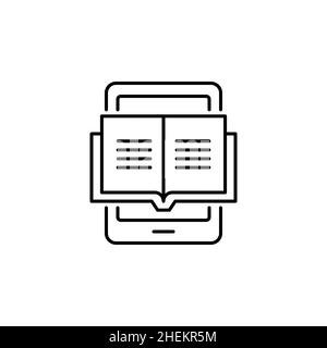 Man holding e-book in hands. Digital book. Reading Electronic book. Online reading. E-learning concept. Vector illustration. Flat design style Stock Vector