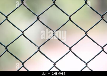 Cahin link fence Pattern  in the street used for  Background Stock Photo