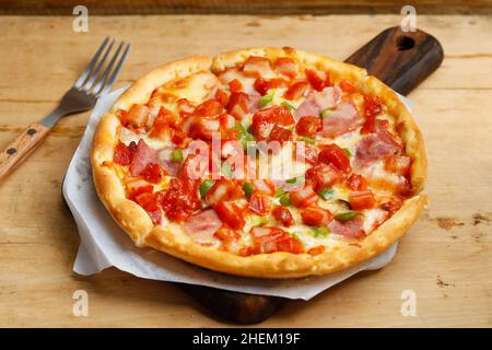 bacon chicken pizza Stock Photo