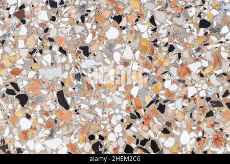 harmonic detail of italian terrazzo floor in different colors Stock Photo