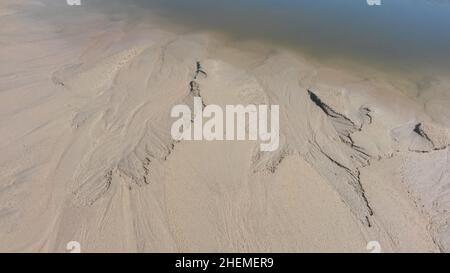 Interesting structures in the sand Stock Photo