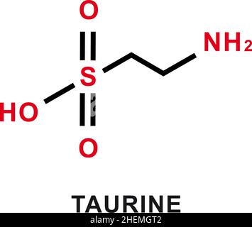 Taurine chemical formula. Taurine chemical molecular structure. Vector illustration Stock Vector