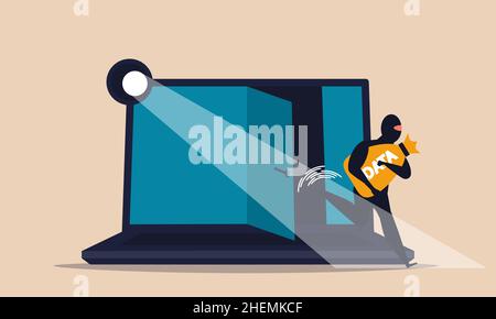 Cyber attack and security identity jacking piracy. Ransomware network access and hack datum digital datum vector illustration concept. Business protec Stock Vector
