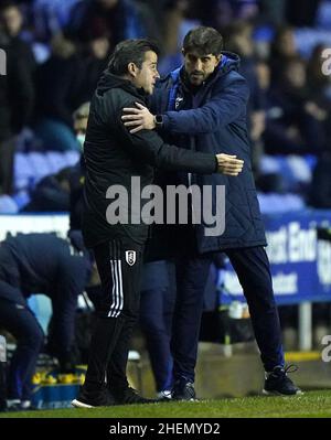 Fulham manager Marco Silva (left) ahead of the Premier League match at ...