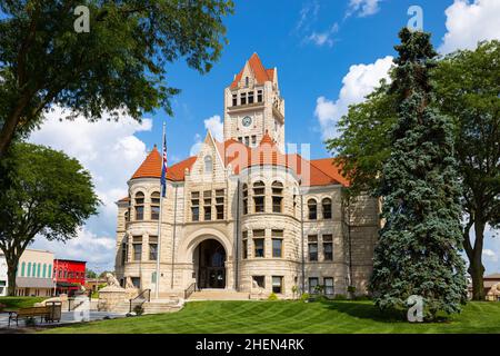 Rochester, Indiana, USA - August 22, 2021: The Fulton County Courthouse ...