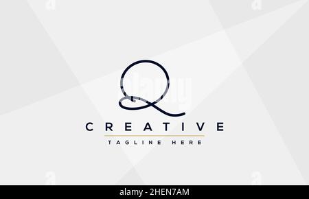 Abstract monogram letter Q logo icon design. Minimalist Q QQ creative initial based vector template Stock Vector