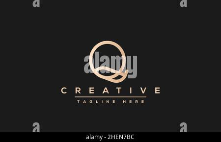 Abstract monogram letter Q logo icon design. Minimalist Q QQ creative initial based vector template Stock Vector
