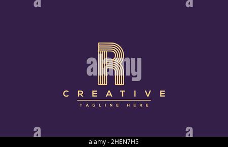 Abstract monogram letter R logo icon design. Minimalist R RR creative initial based vector template Stock Vector