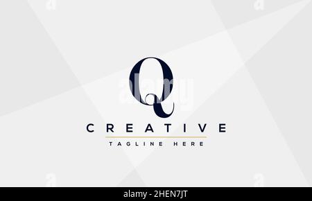Abstract monogram letter Q logo icon design. Minimalist Q QQ creative initial based vector template Stock Vector