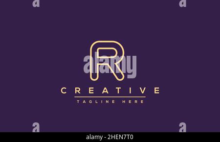 Abstract monogram letter R logo icon design. Minimalist R RR creative initial based vector template Stock Vector