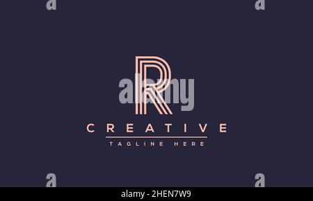 Abstract monogram letter R logo icon design. Minimalist R RR creative initial based vector template Stock Vector