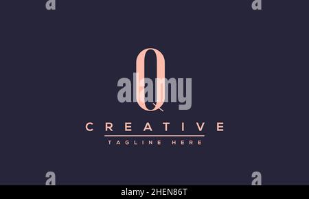 Abstract monogram letter Q logo icon design. Minimalist Q QQ creative initial based vector template Stock Vector