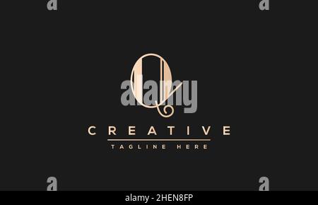 Abstract monogram letter Q logo icon design. Minimalist Q QQ creative initial based vector template Stock Vector