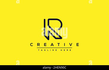 Abstract monogram letter R logo icon design. Minimalist R RR creative initial based vector template Stock Vector