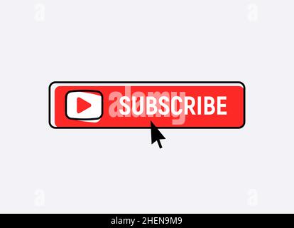 Subscription element logo. Subscribe now button, channel register today member icon. Stock Vector