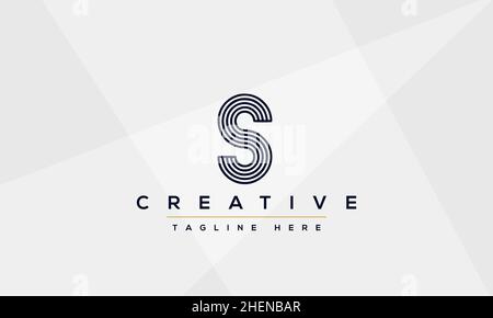 Simple Elegant Letter S Logo Design. Modern minimalist S SS creative initials based vector icon template Stock Vector