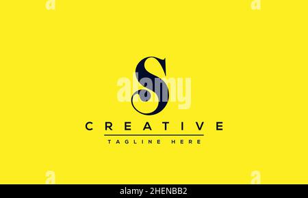 Simple Elegant Letter S Logo Design. Modern minimalist S SS creative initials based vector icon template Stock Vector