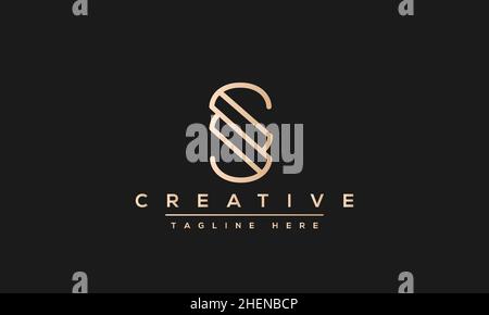 Simple Elegant Letter S Logo Design. Modern minimalist S SS creative initials based vector icon template Stock Vector