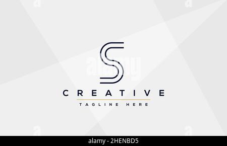 Simple Elegant Letter S Logo Design. Modern minimalist S SS creative initials based vector icon template Stock Vector