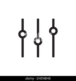 Sound mixer vector icon. Slider sound channel console control mixer balance audio Stock Vector