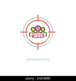 Customer remarketing icon. Vector research remarketing concept Stock Vector