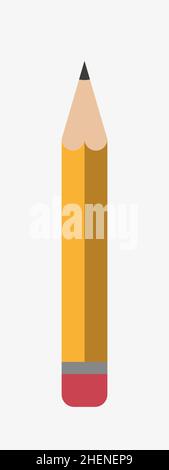 Flat design style pencil icon on white background. Stock Vector