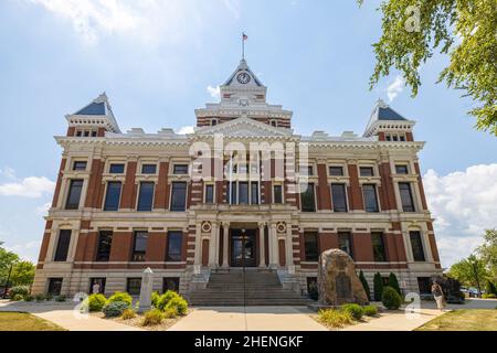 Franklin, Indiana, USA - August 20, 2021: The Johnson County Courthouse Stock Photo