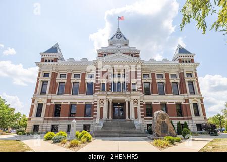 Franklin, Indiana, USA - August 20, 2021: The Johnson County Courthouse Stock Photo