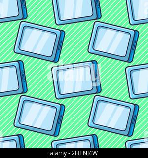 electronic tablet seamless pattern vector illustration Stock Vector