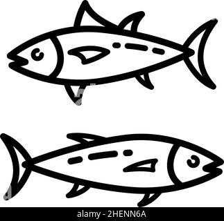 simple fish line icon vector on white background Stock Vector Image & Art -  Alamy