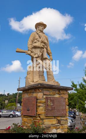 Connersville Indiana USA August 20 2021: Statue of John Conner