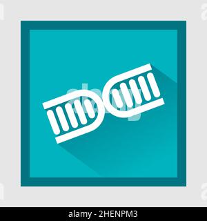 Medical DNA symbol sign with shadow on green background.Health Care Symbol icon with shadow on medical soft symbol. Stock Vector