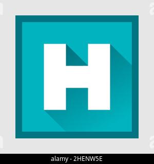 Medical Health Care Symbol icon in the shape of letter "H" with shadow on soft medical symbol. the edition with the letter "H" mean Hospital Stock Vector
