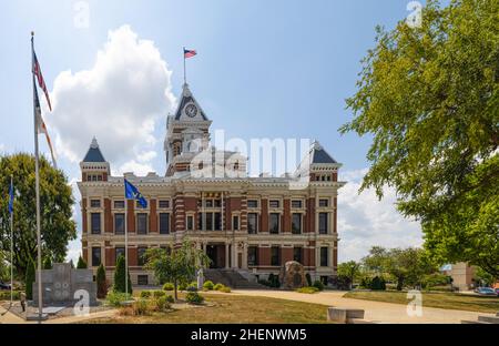 Franklin, Indiana, USA - August 20, 2021: The Johnson County Courthouse Stock Photo