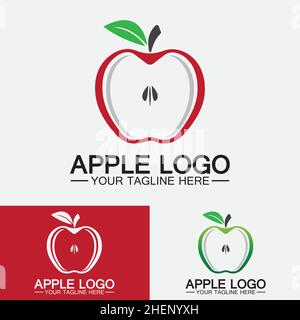 Apple logo. fruit healthy food design.Apple logo design inspiration vector template Stock Vector