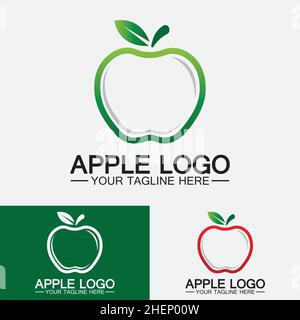 Apple logo. fruit healthy food design.Apple logo design inspiration vector template Stock Vector