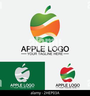 Apple logo. fruit healthy food design.Apple logo design inspiration vector template Stock Vector