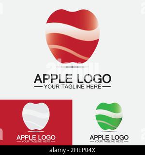 Apple logo. fruit healthy food design.Apple logo design inspiration vector template Stock Vector