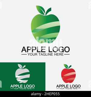 Apple logo. fruit healthy food design.Apple logo design inspiration vector template Stock Vector