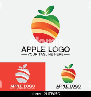 Apple logo. fruit healthy food design.Apple logo design inspiration vector template Stock Vector