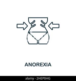 Anorexia icon. Monochrome sign from diet collection. Creative Anorexia icon illustration for web design, infographics and more Stock Vector