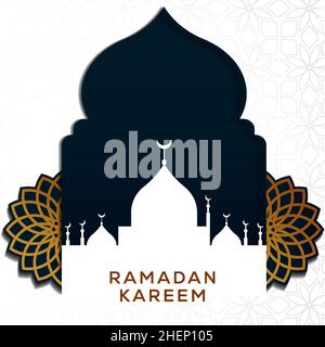 ramadan kareem islamic illustration greeting vector design. simple design ramadan kareem Stock Vector