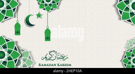 islamic style decoration background for ramadan kareem with copy space. vector design. ramadan kareem abstract illustration Stock Vector