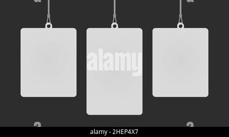 Rectangular Dangler Rectangular dangler hanging from ceiling realistic mockup on ...