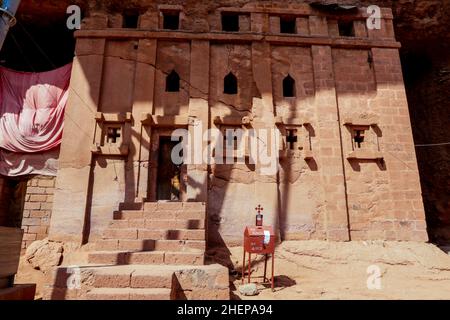 Outside view to the Ancient African Churches in Lalibela Stock Photo