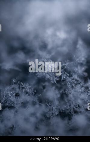 extreme close-up of snowflakes Stock Photo