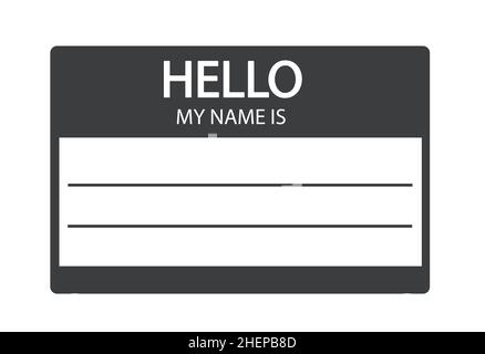 Hello, my name is introduction flat label Stock Vector
