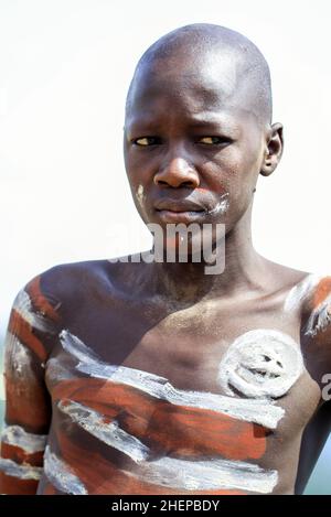 Men from Ethiopian tribes in the Omo River Valley Stock Photo - Alamy